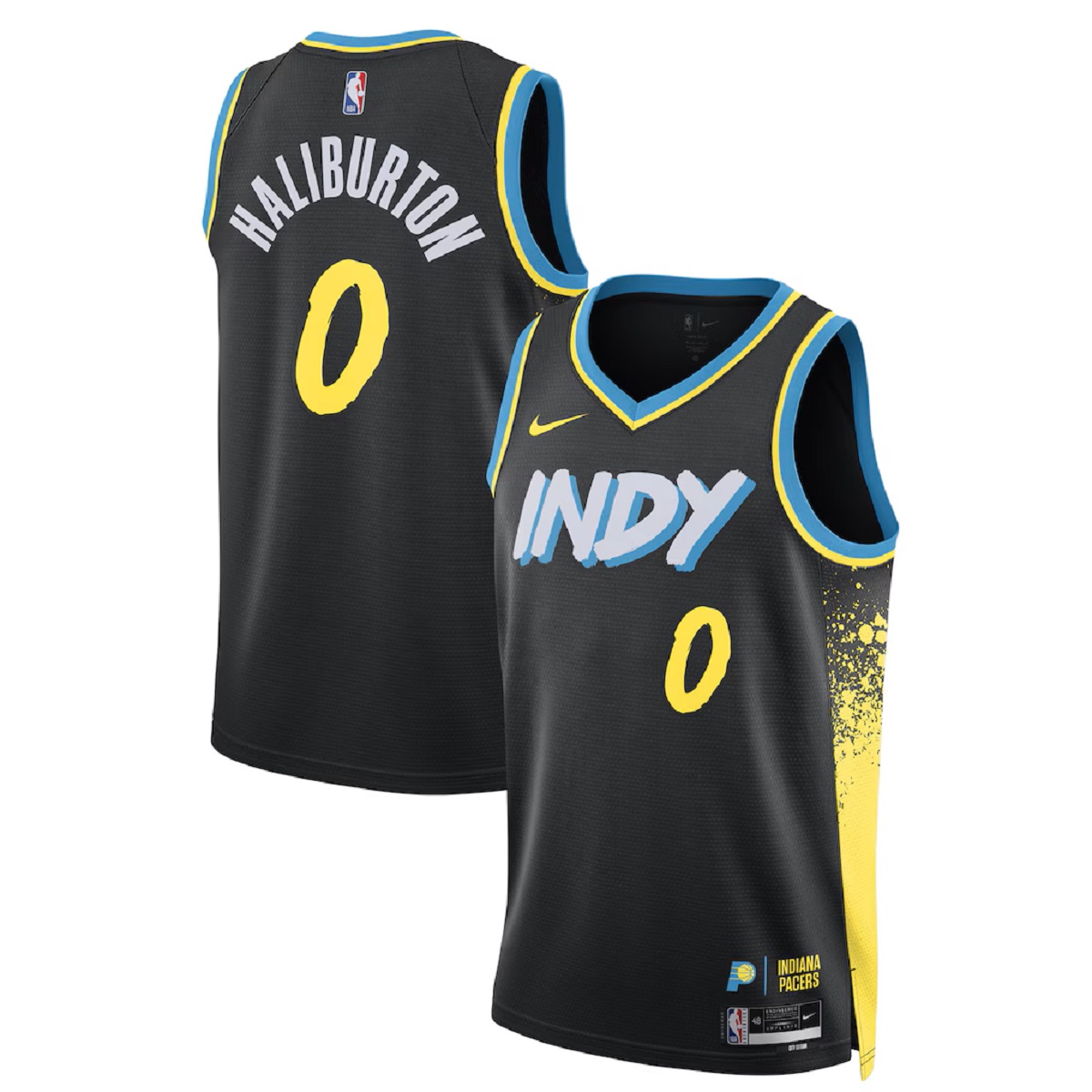 Men's Indiana Pacers Tyrese Haliburton Nike Black Swingman Jersey - City Edition