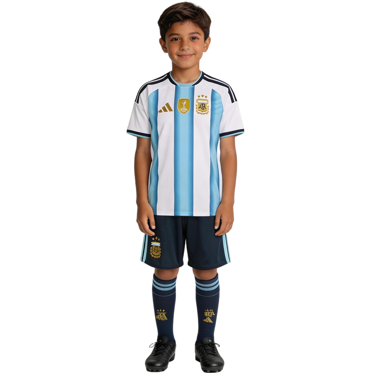 Kid's Argentina Home Soccer Jersey Kit(Jersey+Shorts+Socks) World Cup 2026 Blue&White
