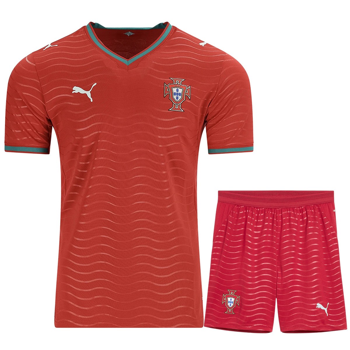 Portugal Home Soccer Jersey Kit(Jersey+Shorts) World Cup 2026 Red