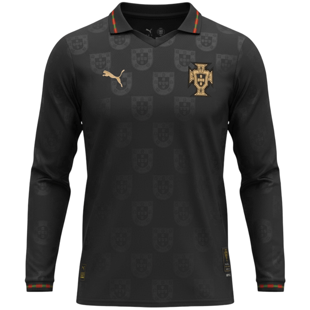 Portugal Special Edition Long Sleeve Soccer Jersey World Cup 2026 Black