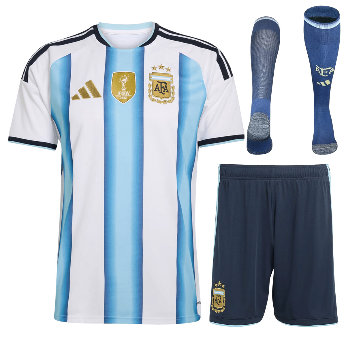 Argentina Home Soccer Jersey Kit(Jersey+Shorts+Socks) World Cup 2026 Blue&White