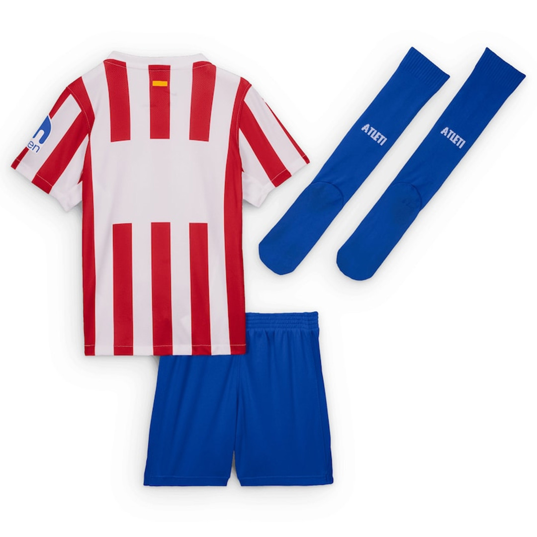 Kid's Atletico Madrid Home Soccer Jersey Kit(Jersey+Shorts+Socks) 2025/26 Red&White