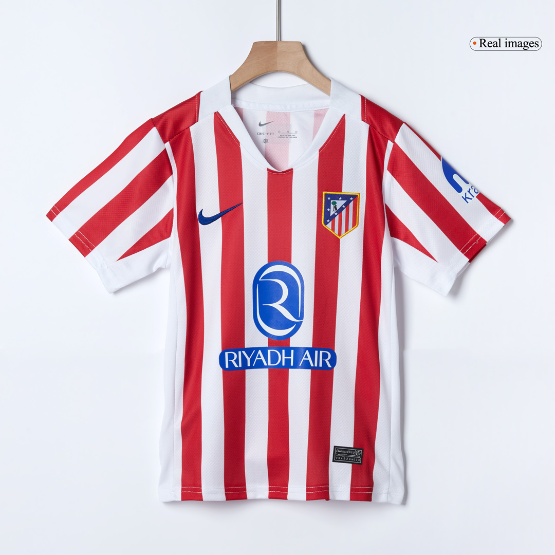 Kid's Atletico Madrid Home Soccer Jersey Kit(Jersey+Shorts+Socks) 2025/26 Red&White
