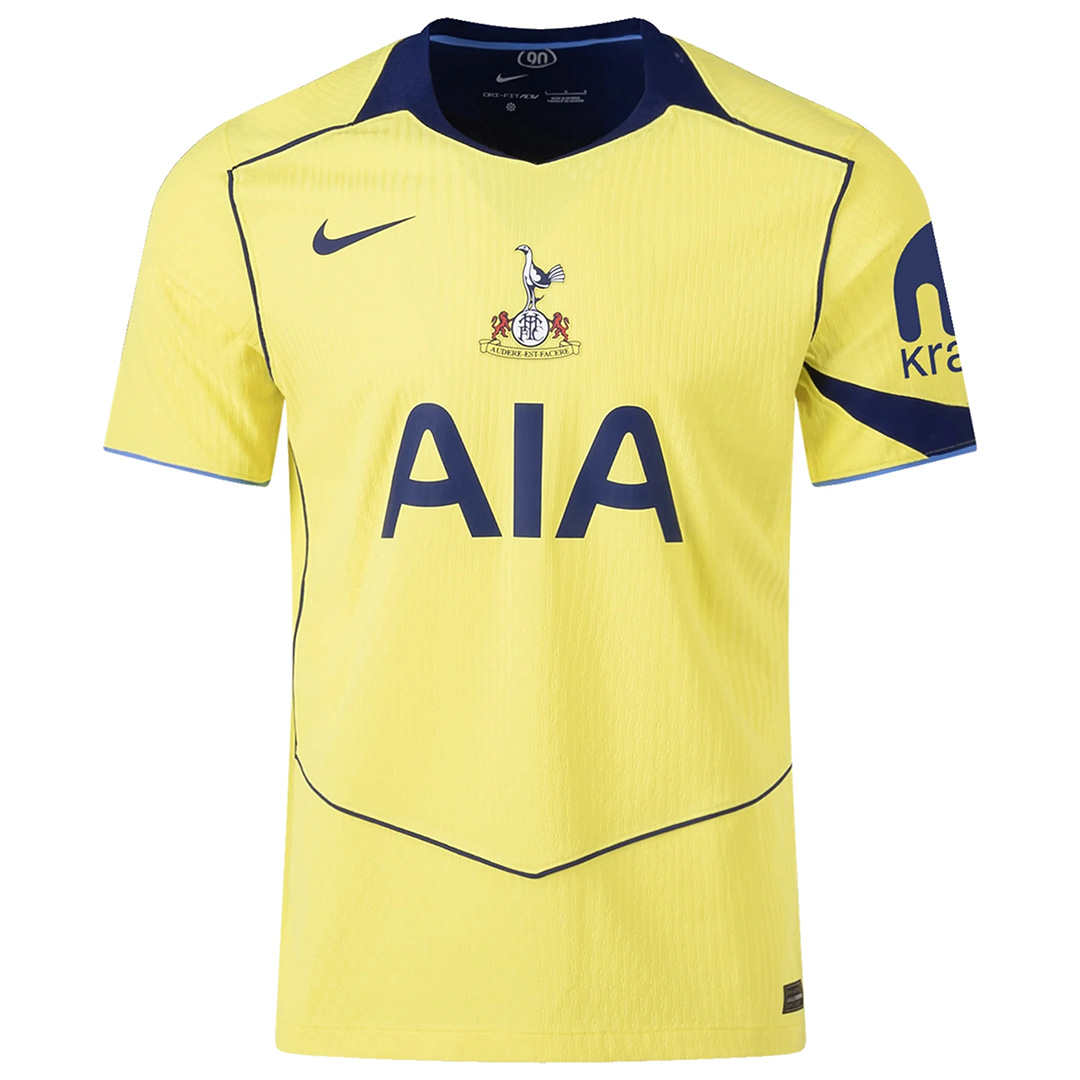 Authentic Tottenham Hotspur Third Away Soccer Jersey 25/26 Yellow