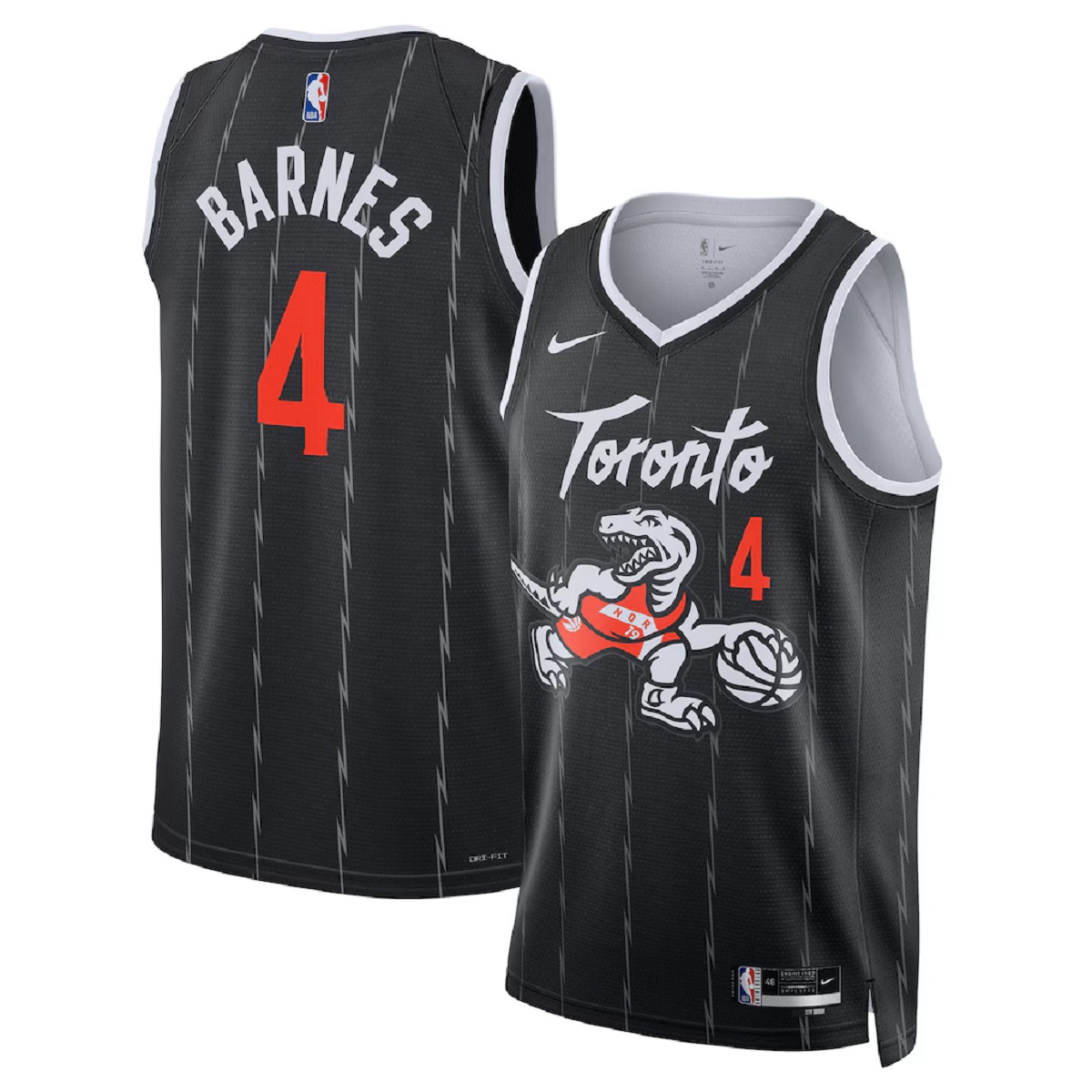 Unisex Toronto Raptors Scottie Barnes Nike Black 2025/26 Swingman Jersey - City Edition