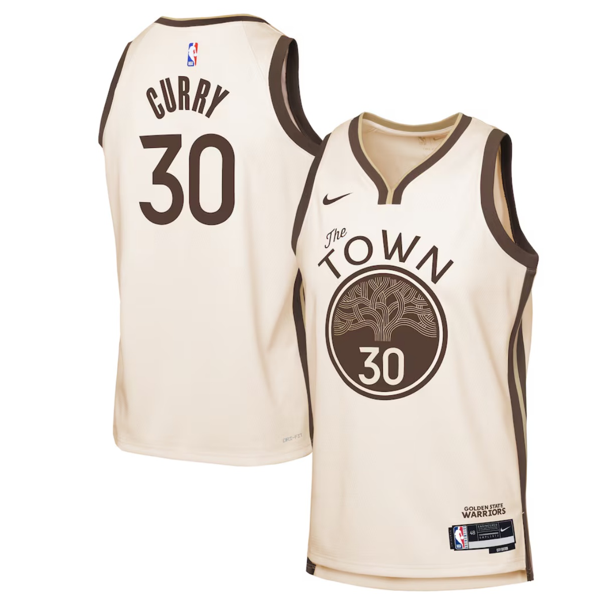 Unisex Golden State Warriors Stephen Curry Nike Tan 2025/26 Swingman Jersey - City Edition