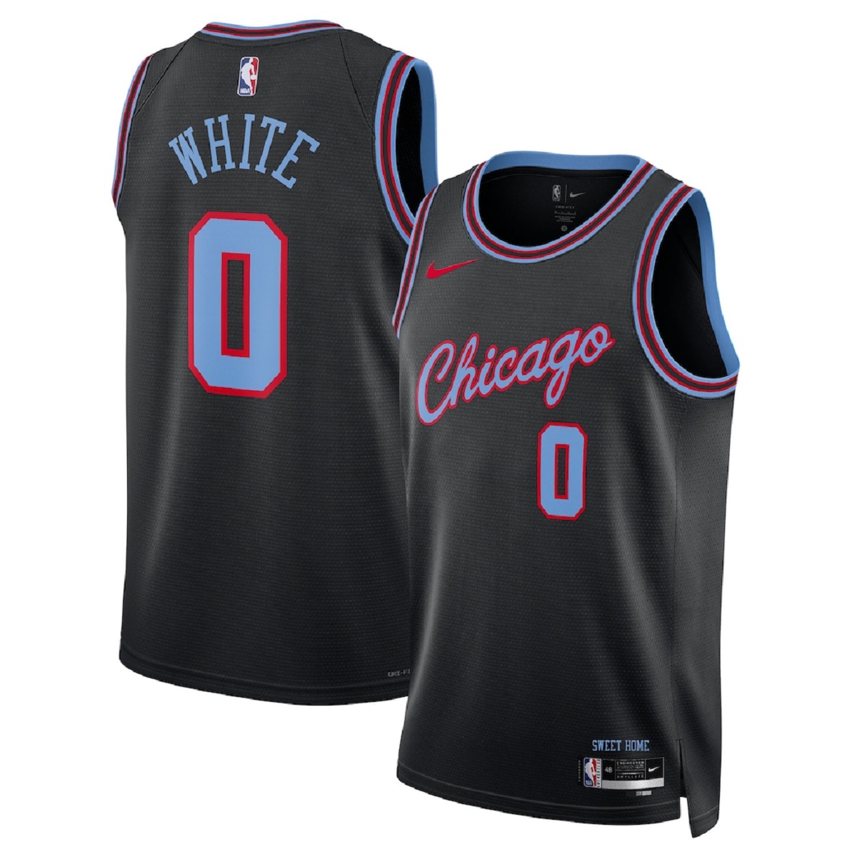 Unisex Chicago Bulls Coby White Nike Black 2025/26 Swingman Jersey - City Edition