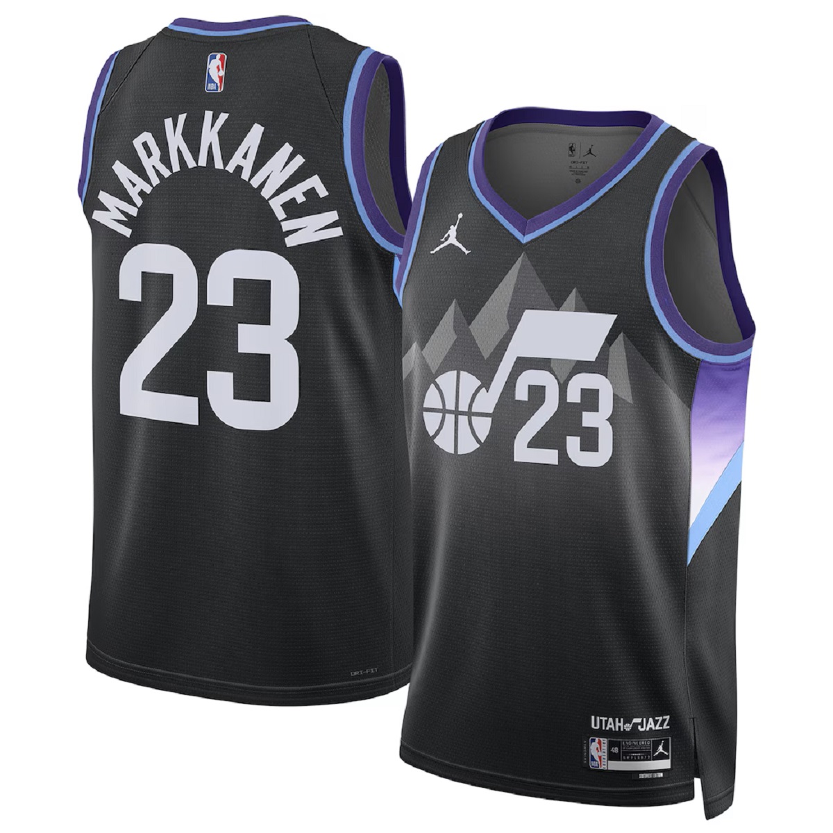 Unisex Utah Jazz Lauri Markkanen Jordan Brand Black 2024/25 Swingman Jersey - Statement Edition