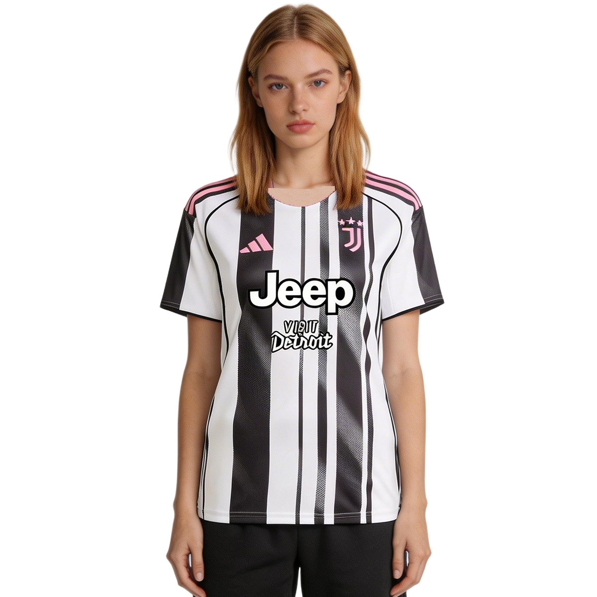 Women's Juventus Home Soccer Jersey 2025/26 Black&White