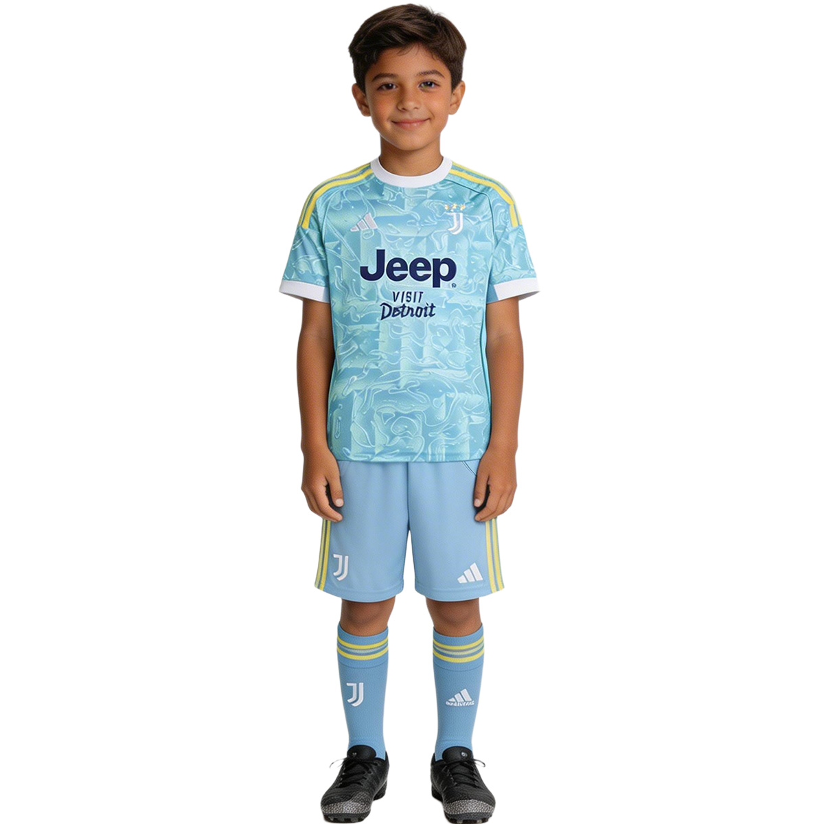 Kid's Juventus Away Soccer Jersey Kit(Jersey+Shorts+Socks)  25/26 Blue