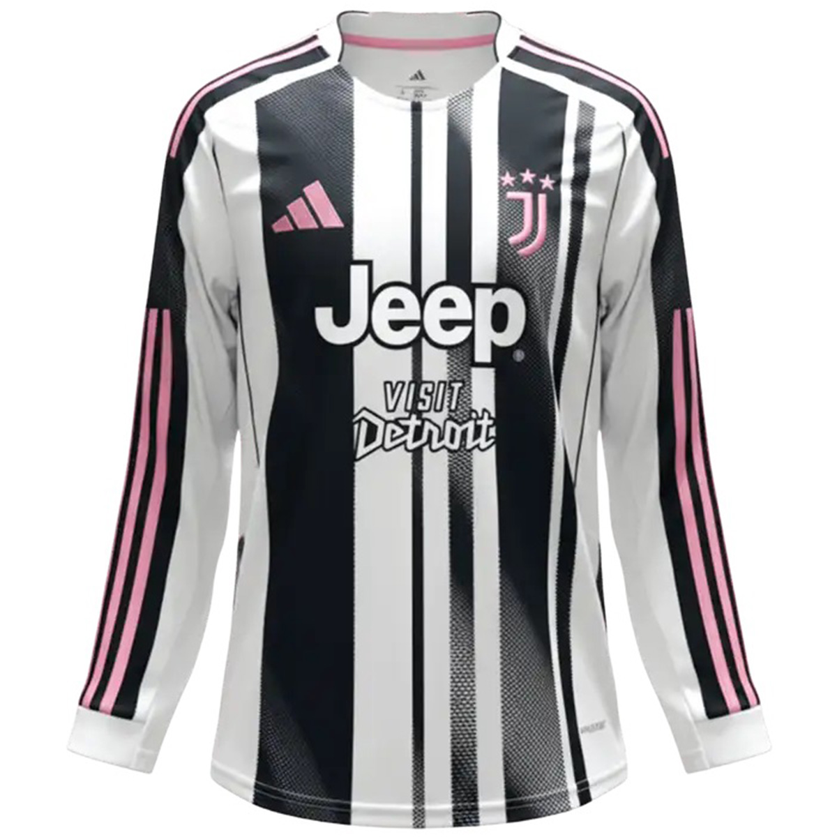Juventus Home Long Sleeve Soccer Jersey 25/26 Black&White