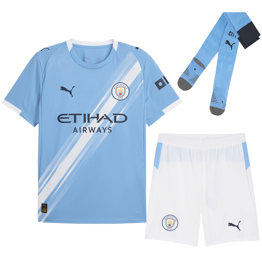 Manchester City Home Soccer Jersey Kit(Jersey+Shorts) 2025/26 Blue