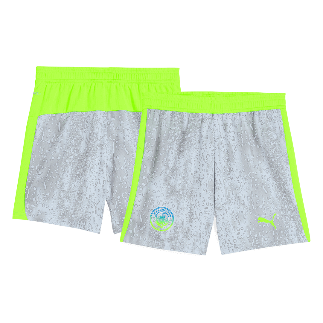 Manchester City Third Away Soccer Jersey Kit(Jersey+Shorts+Socks) 25/26  Gray