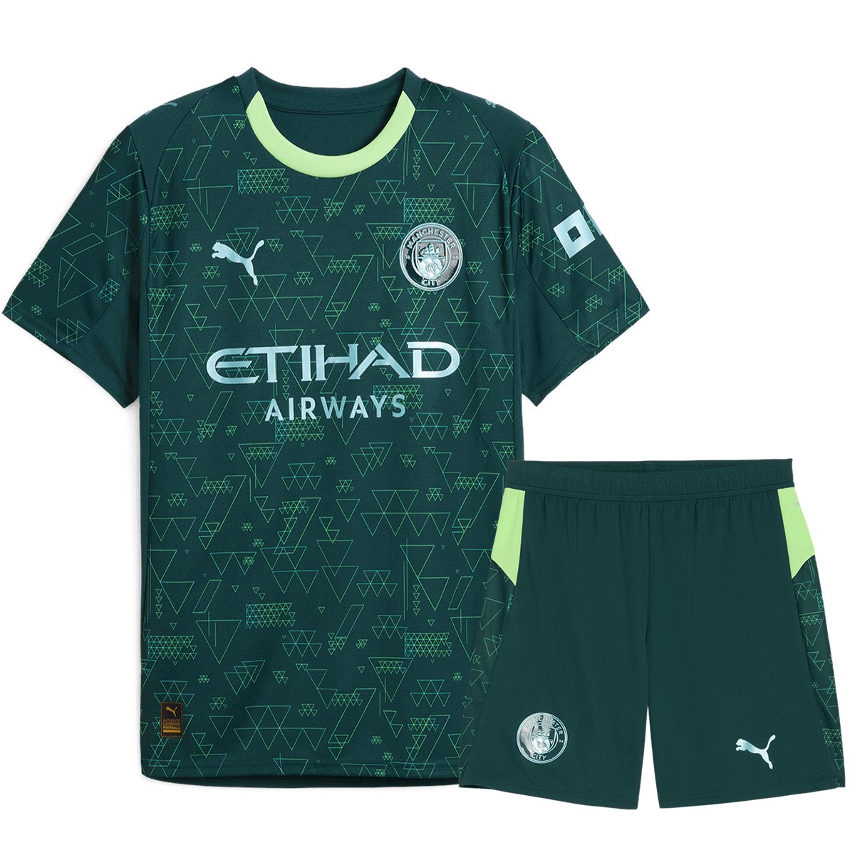 Manchester City Fourth Soccer Jersey Kit(Jersey+Shorts) 25/26 Green