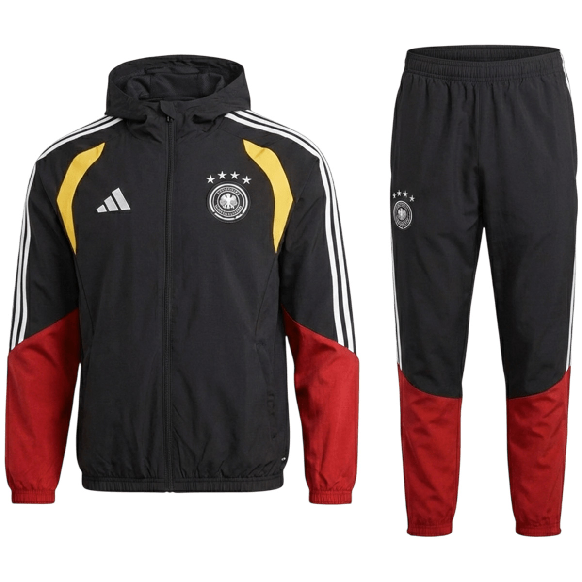 Germany Hoodie Training Tracksuit Kit(Top+Pants) 2026 Red&Black