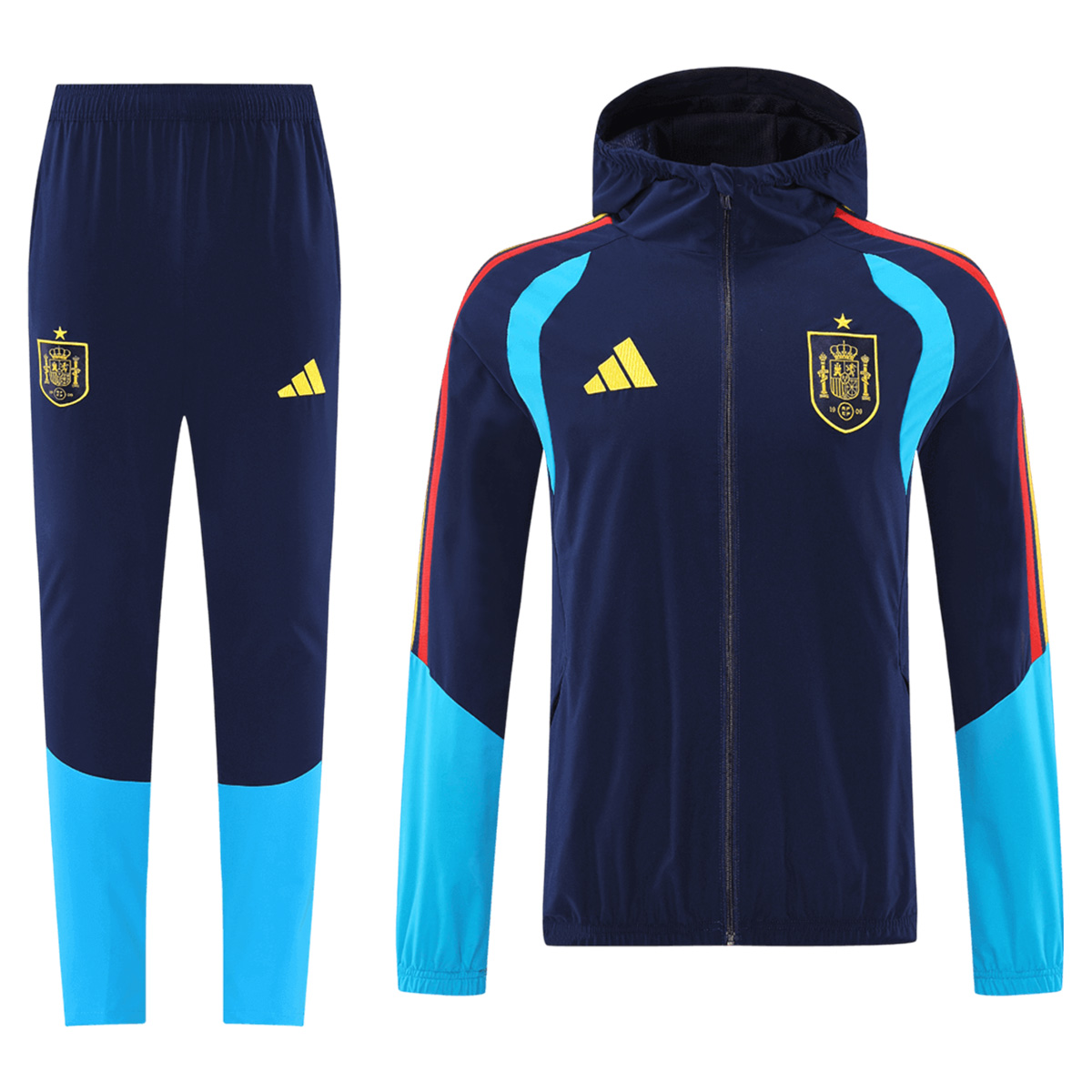 Spain Hoodie Training Tracksuit Kit(Top+Pants) 2026 Blue&Black