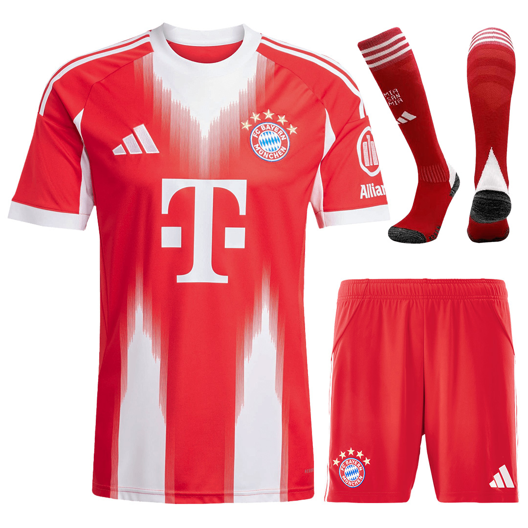 Bayern Munich Home Soccer Jersey Kit(Jersey+Shorts+Socks) 2025/26 Red