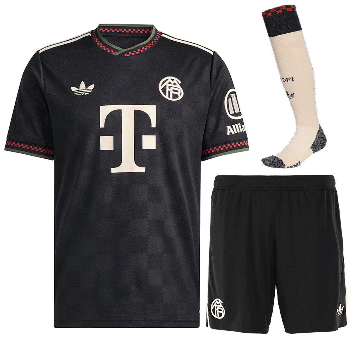 Bayern Munich Third Away Soccer Jersey Kit(Jersey+Shorts+Socks)  2025/26 Black