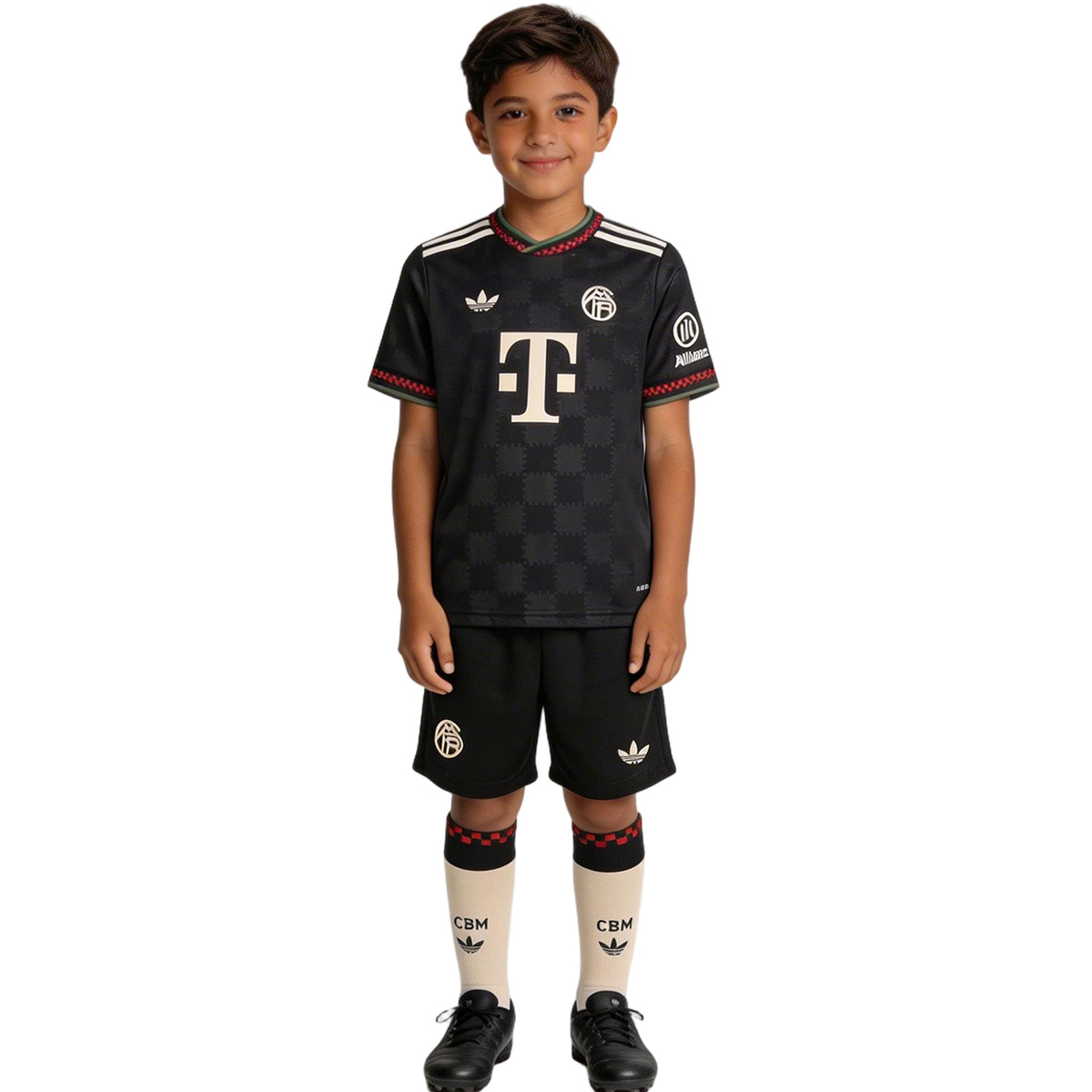 Kid's Bayern Munich Third Away Soccer Jersey Kit(Jersey+Shorts+Socks) 25/26 Black
