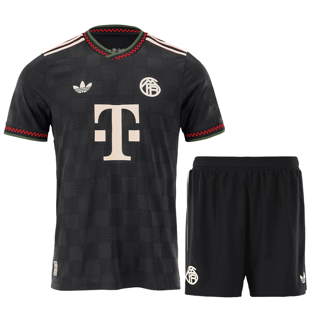 Authentic Bayern Munich Third Away Soccer Jersey Kit(Jersey+Shorts) 25/26 Black