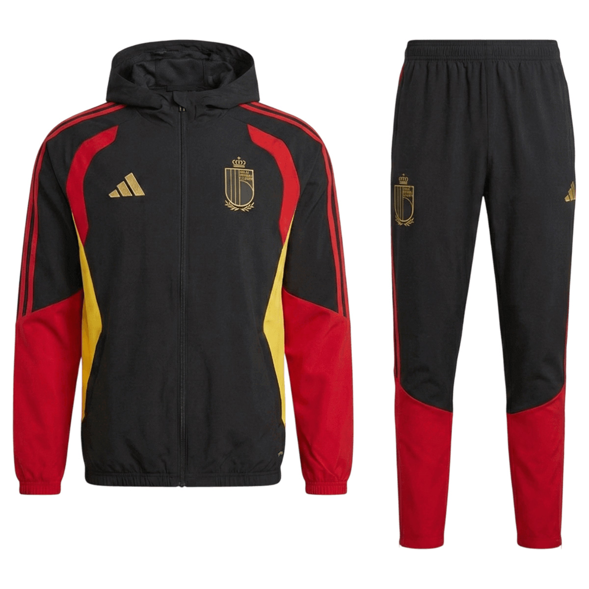 Belgium Hoodie Training Tracksuit Kit(Top+Pants) 2026 Red&Black