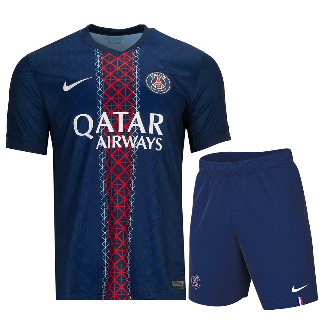 PSG Home Soccer Jersey Kit(Jersey+Shorts) 2025/26 Navy
