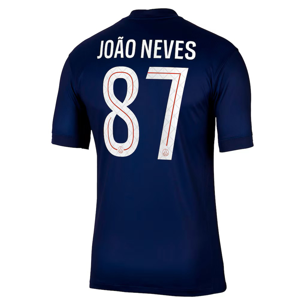 JOÃO NEVES #87 PSG Home Soccer Jersey 2025/26 Navy