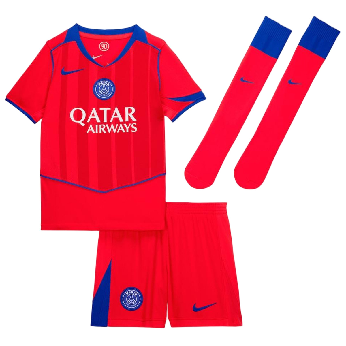Kid's PSG Third Soccer Jersey Kit(Jersey+Shorts+Socks) 25/26 Red