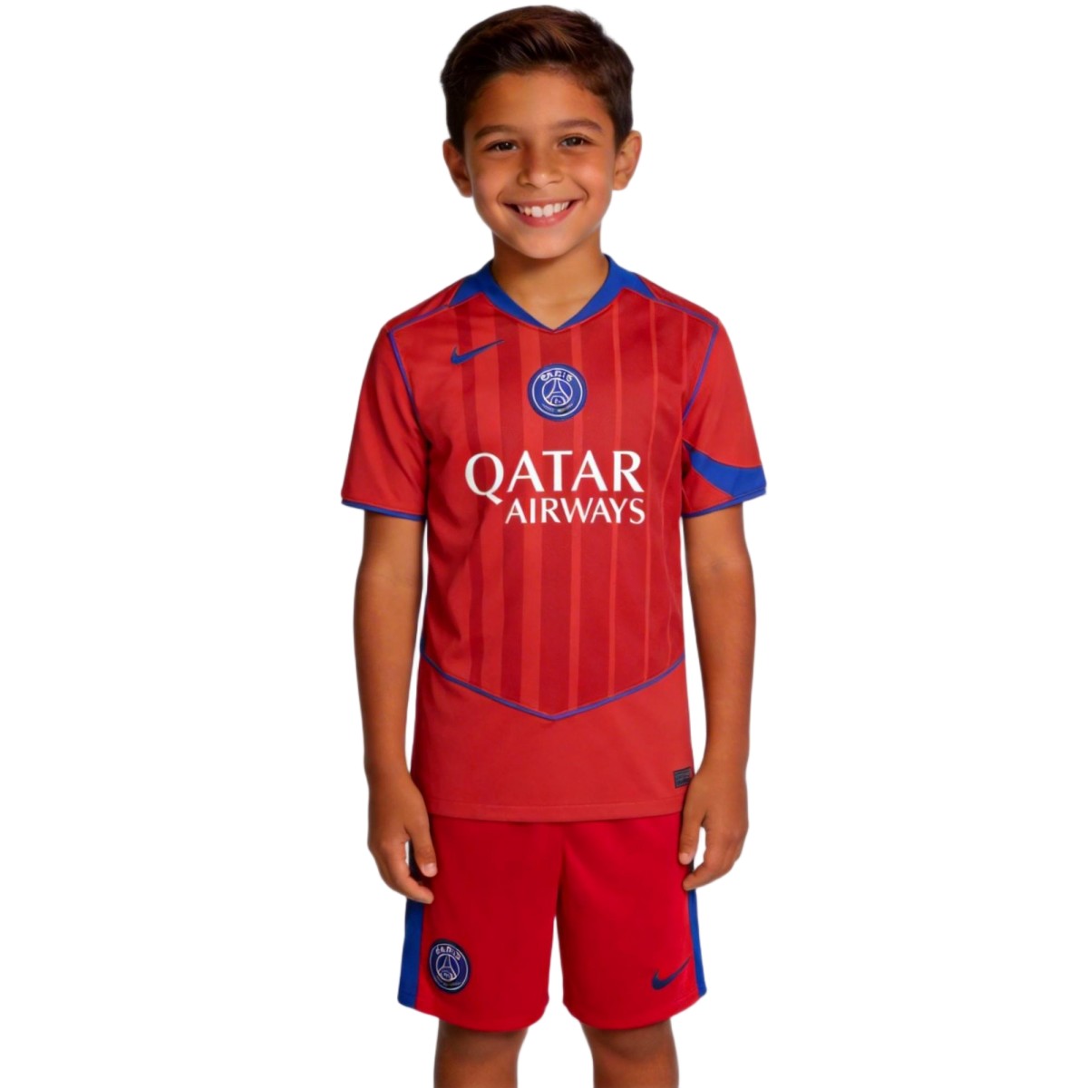 Kid's PSG Third Soccer Jersey Kit(Jersey+Shorts) 25/26 Red