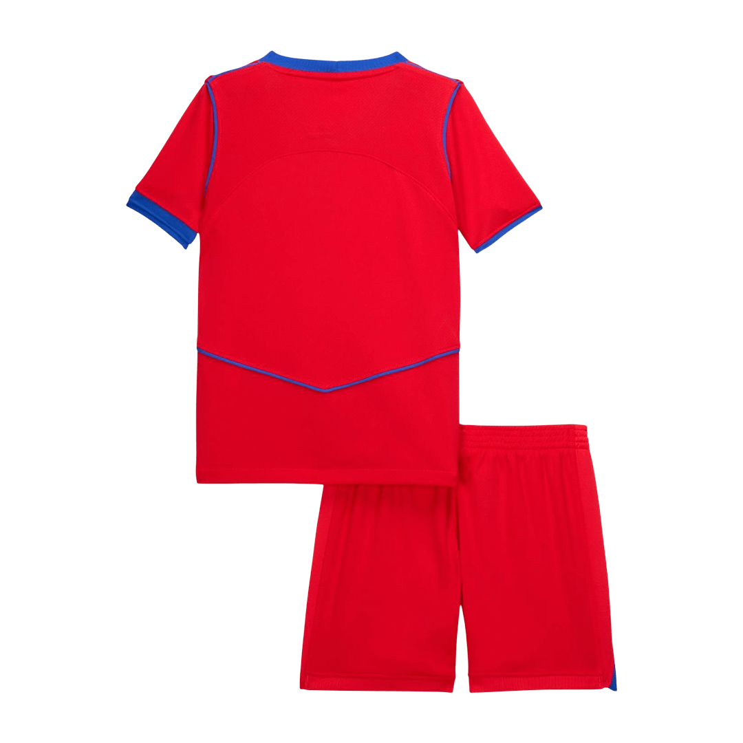 Kid's PSG Third Soccer Jersey Kit(Jersey+Shorts) 25/26 Red
