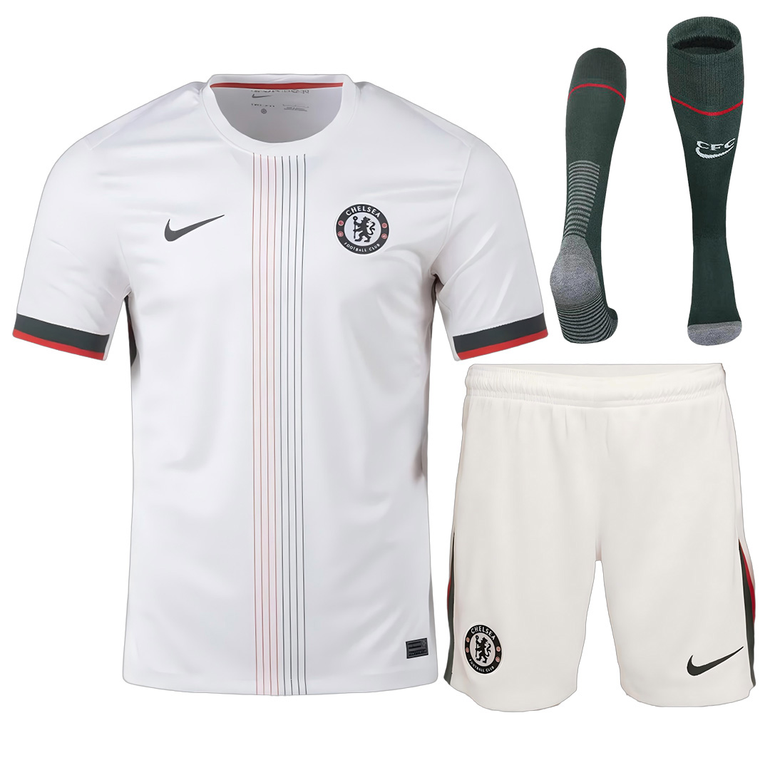 Chelsea Away Soccer Jersey Kit(Jersey+Shorts+Socks)  2025/26 White