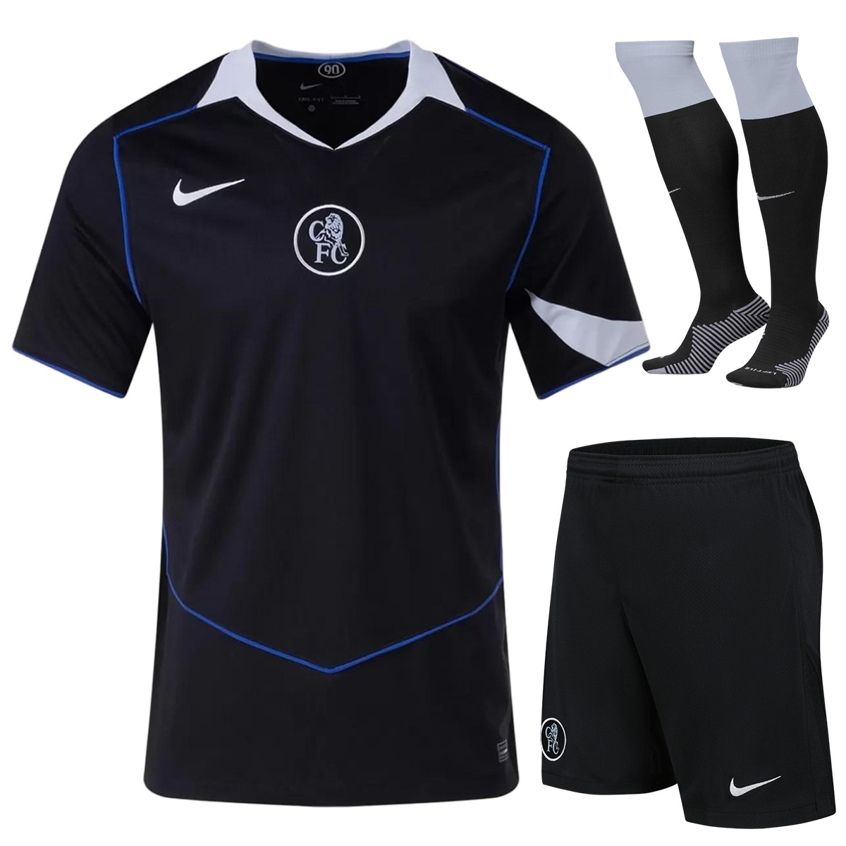 25/26 Chelsea Third Away Soccer Jersey Kit(Jersey+Shorts+Socks) Black