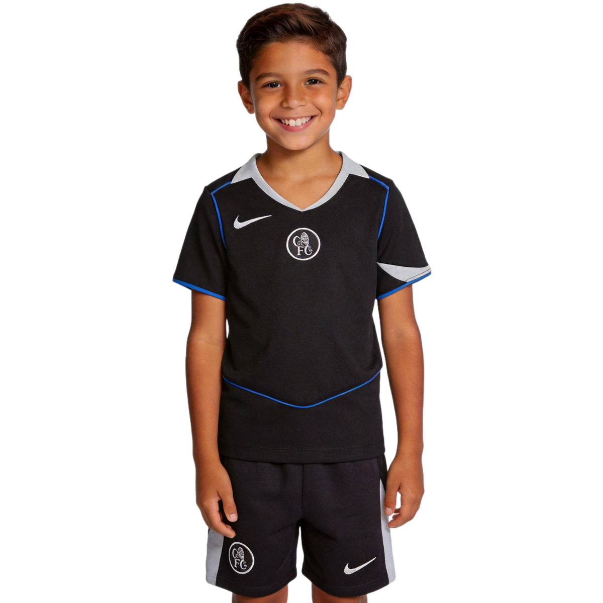 Kid's Chelsea Third Soccer Jersey Kit(Jersey+Shorts) 25/26 Black