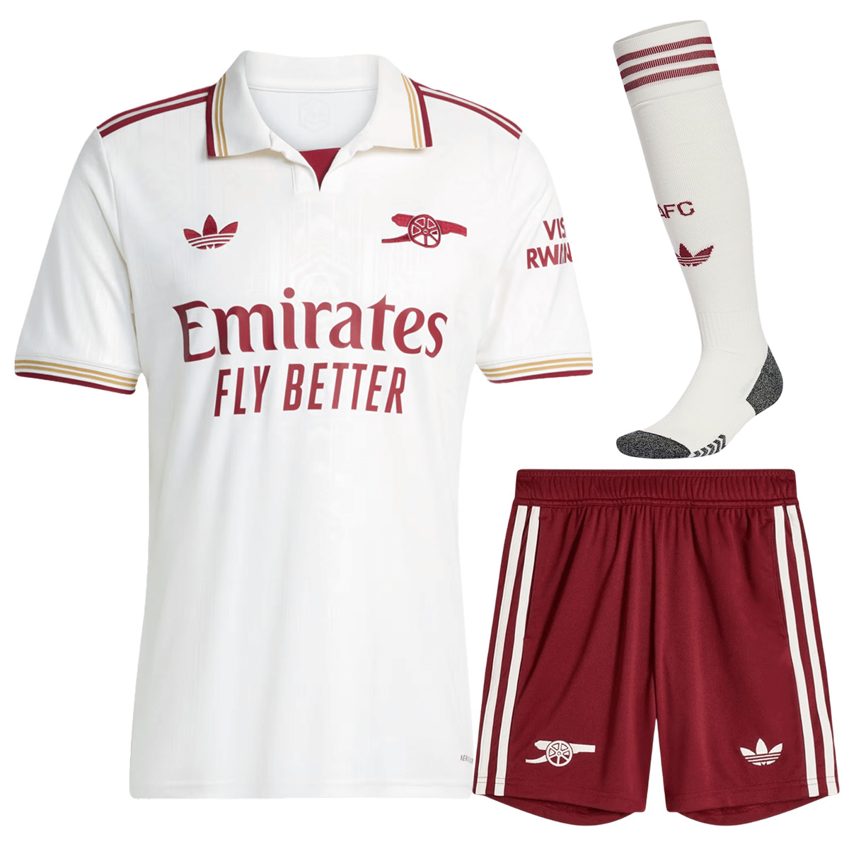 Arsenal Third Soccer Jersey Kit(Jersey+Shorts+Socks) 25/26  White