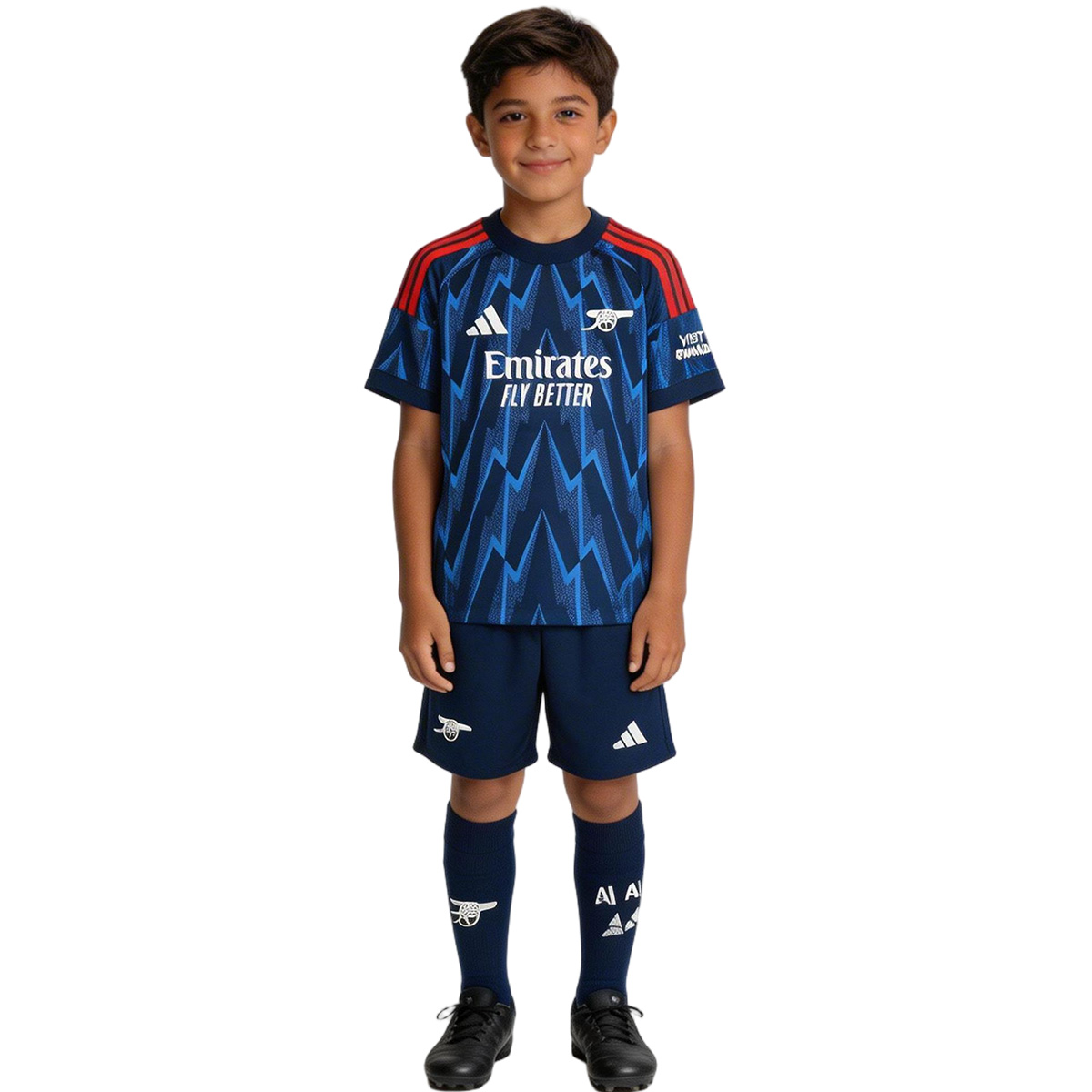 Kid's Arsenal Away Soccer Jersey Kit(Jersey+Shorts+Socks) 2025/26 Blue