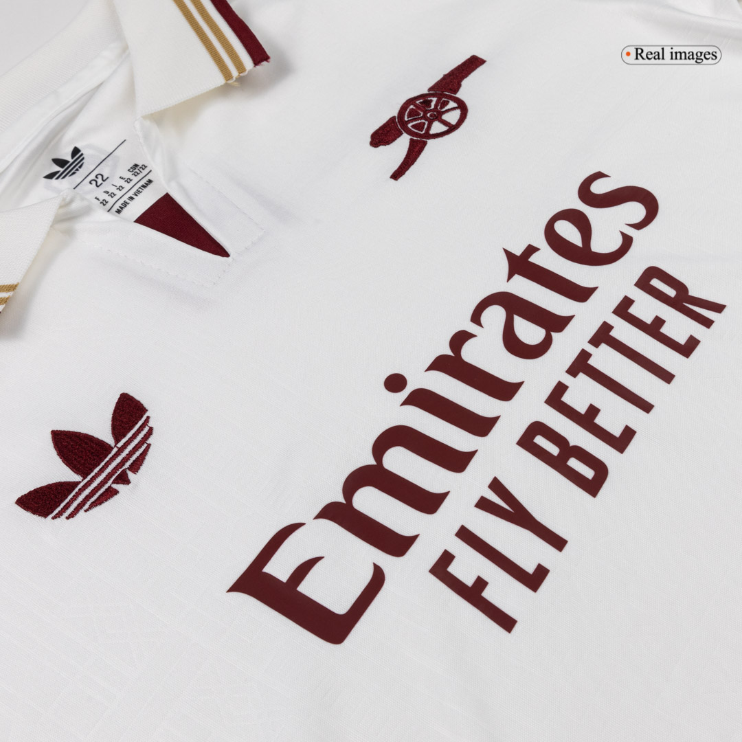 Kid's Arsenal Third Away Soccer Jersey Kit(Jersey+Shorts+Socks)  25/26 White