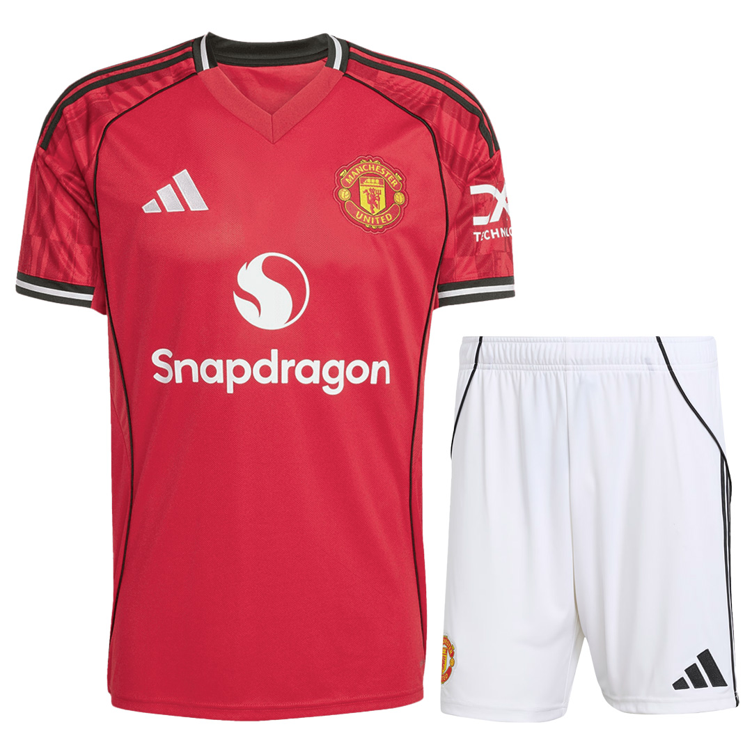 Manchester United Home Soccer Jersey Kit(Jersey+Shorts) 2025/26 Red