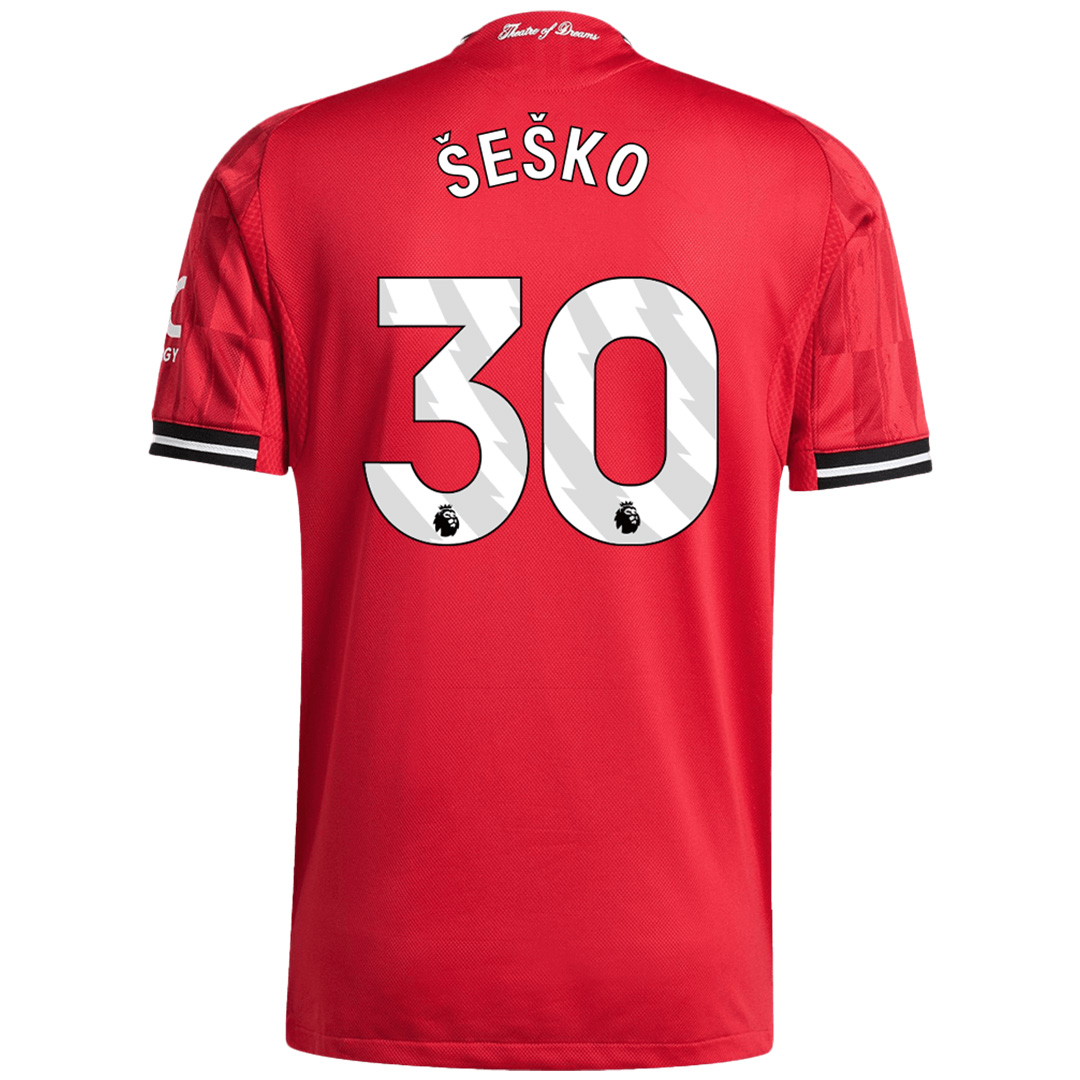 ŠEŠKO #30 Authentic Manchester United Home Soccer Jersey 2025/26 Red