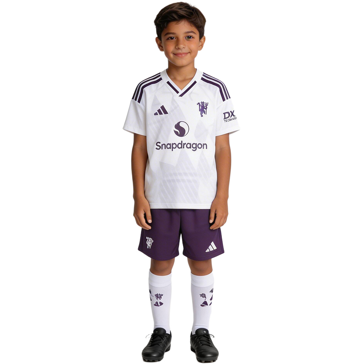 Kid's Manchester United Away Soccer Jersey Kit(Jersey+Shorts+Socks) 2025/26 White