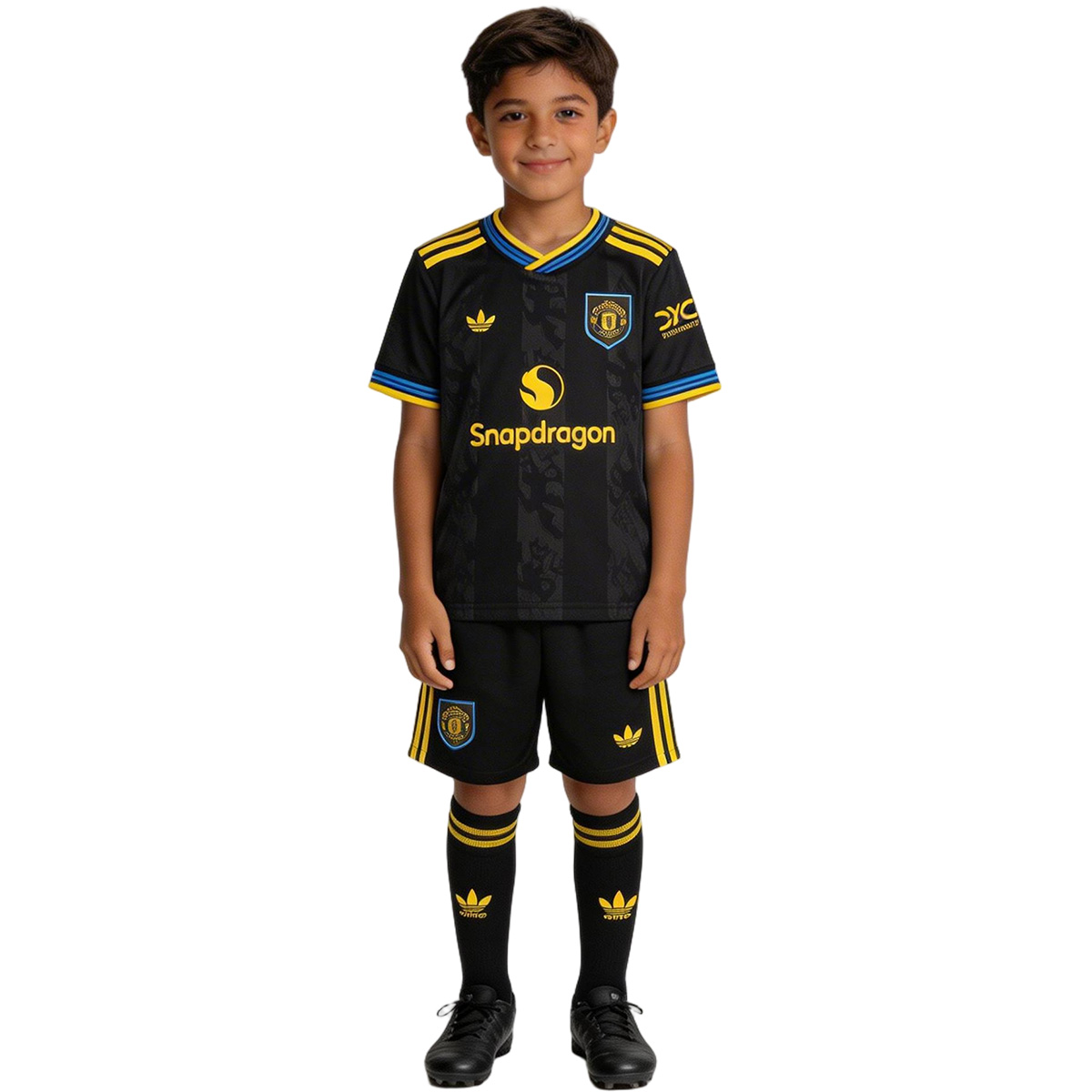 Kid's Manchester United Third Away Soccer Jersey Kit(Jersey+Shorts+Socks) 25/26 Black
