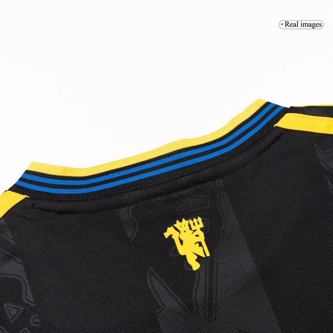Kid's Manchester United Third Away Soccer Jersey Kit(Jersey+Shorts+Socks) 25/26 Black