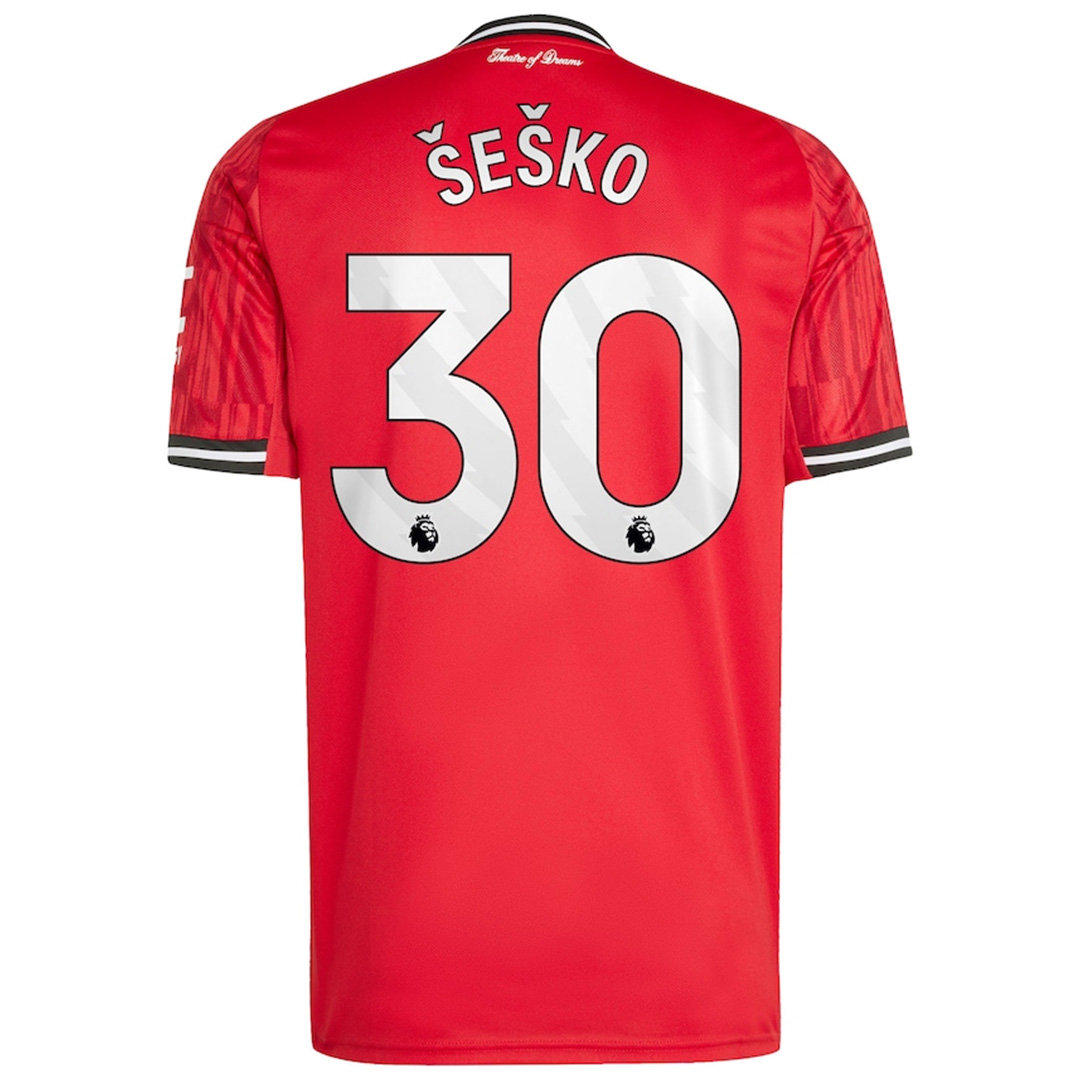 ŠEŠKO #30 Manchester United Home Soccer Jersey 2025/26 Red