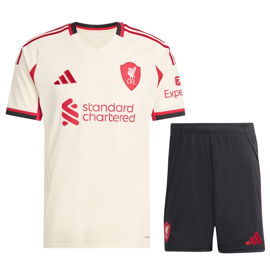 Liverpool Away Soccer Jersey Kit(Jersey+Shorts) 25/26 White