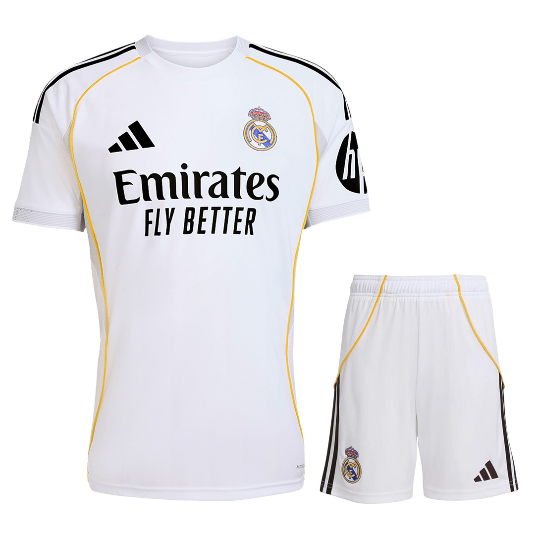 Real Madrid Home Soccer Jersey Kit(Jersey+Shorts) 2025/26 White