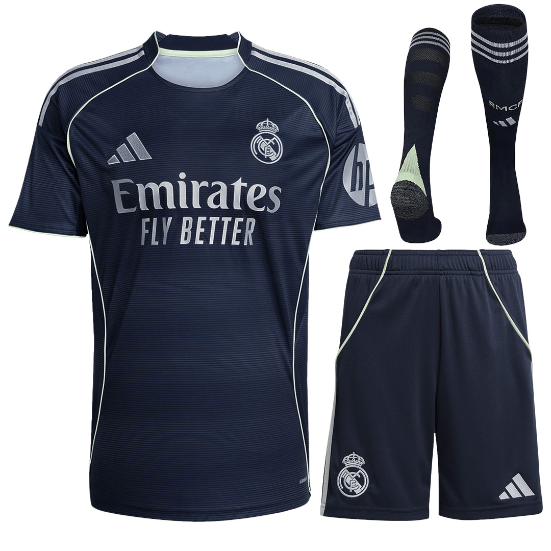 Real Madrid Away Soccer Jersey Kit(Jersey+Shorts+Socks) 2025/26 Navy