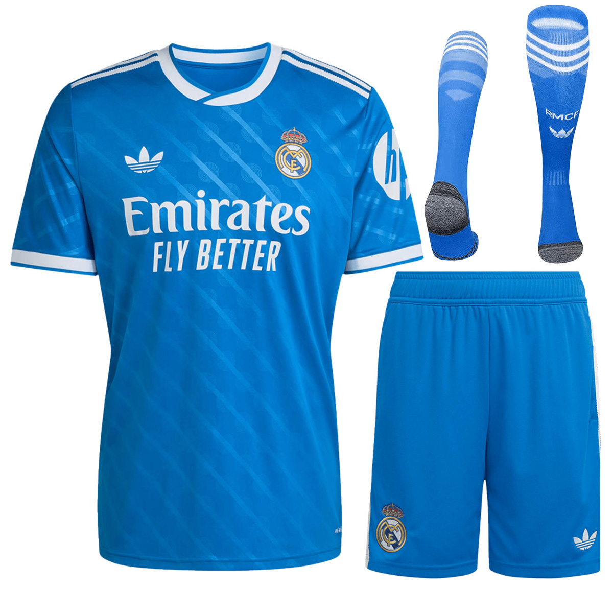 Real Madrid Third Away Soccer Jersey Kit(Jersey+Shorts+Socks) 2025/26 Blue