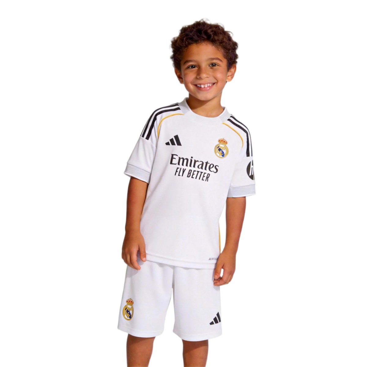 Kid's Real Madrid Home Soccer Jersey Kit(Jersey+Shorts) 2025/26 White