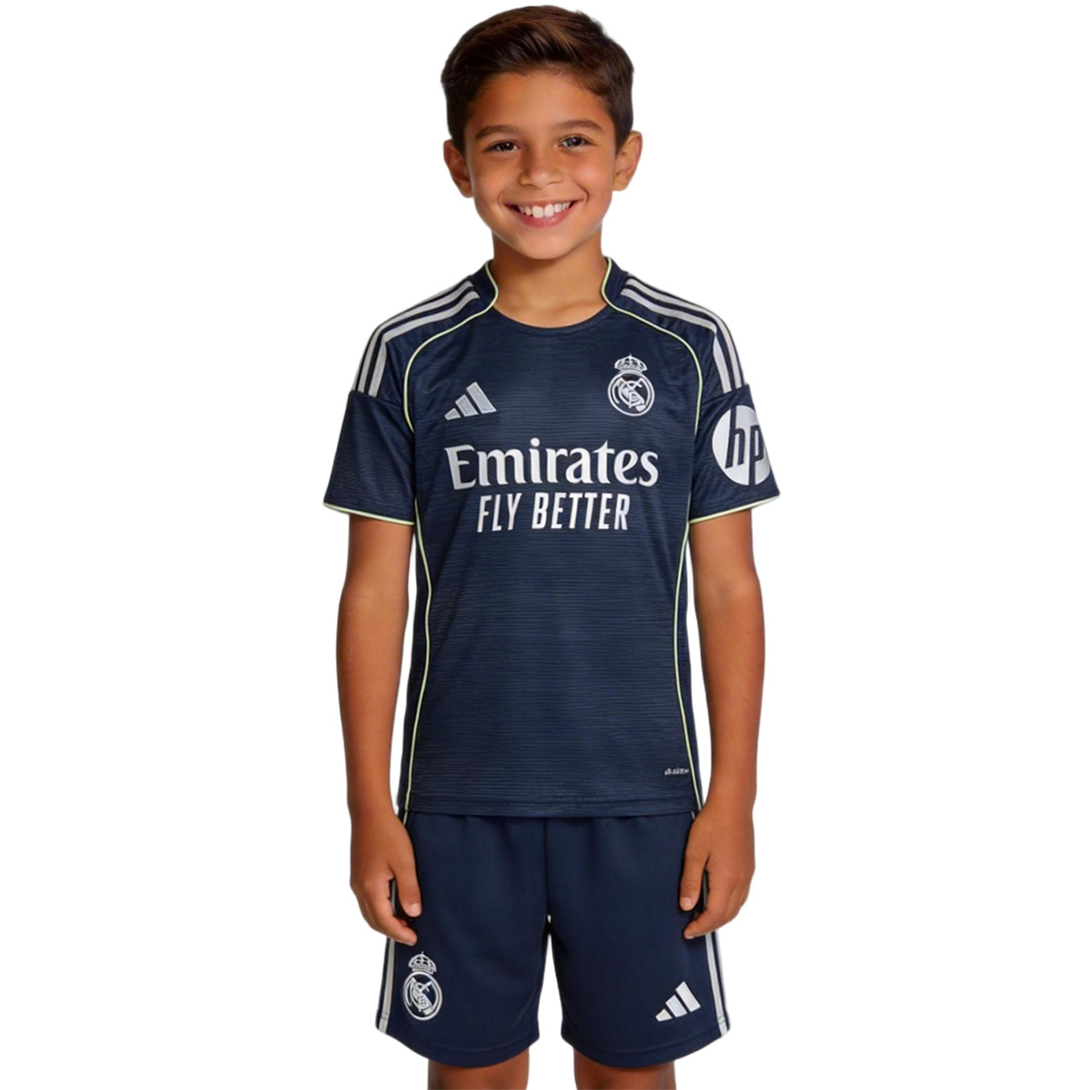 Kid's Real Madrid Away Soccer Jersey Kit(Jersey+Shorts) 2025/26 Navy