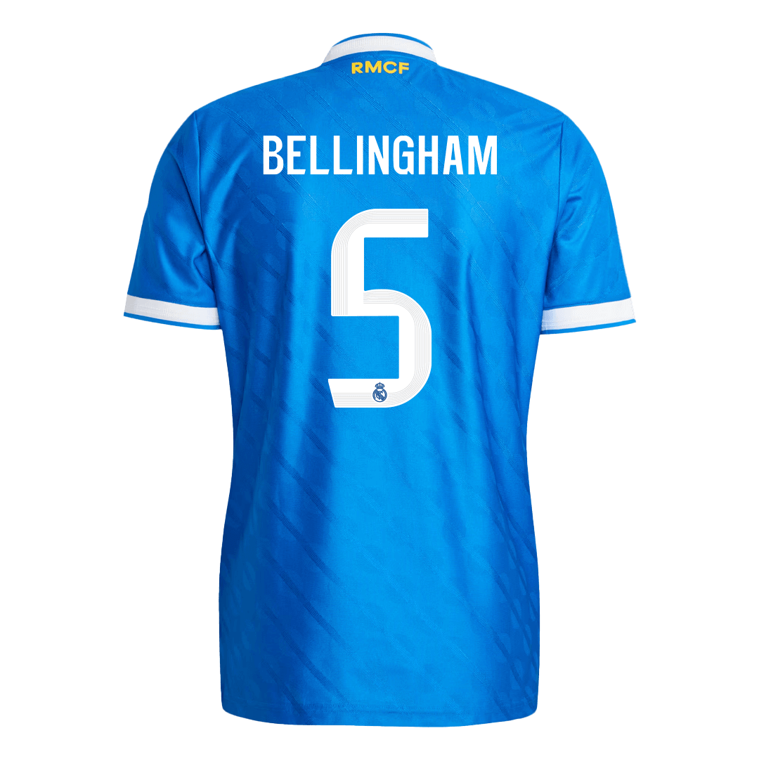 BELLINGHAM #5 Authentic Real Madrid Third Away Soccer Jersey 2025/26 Blue