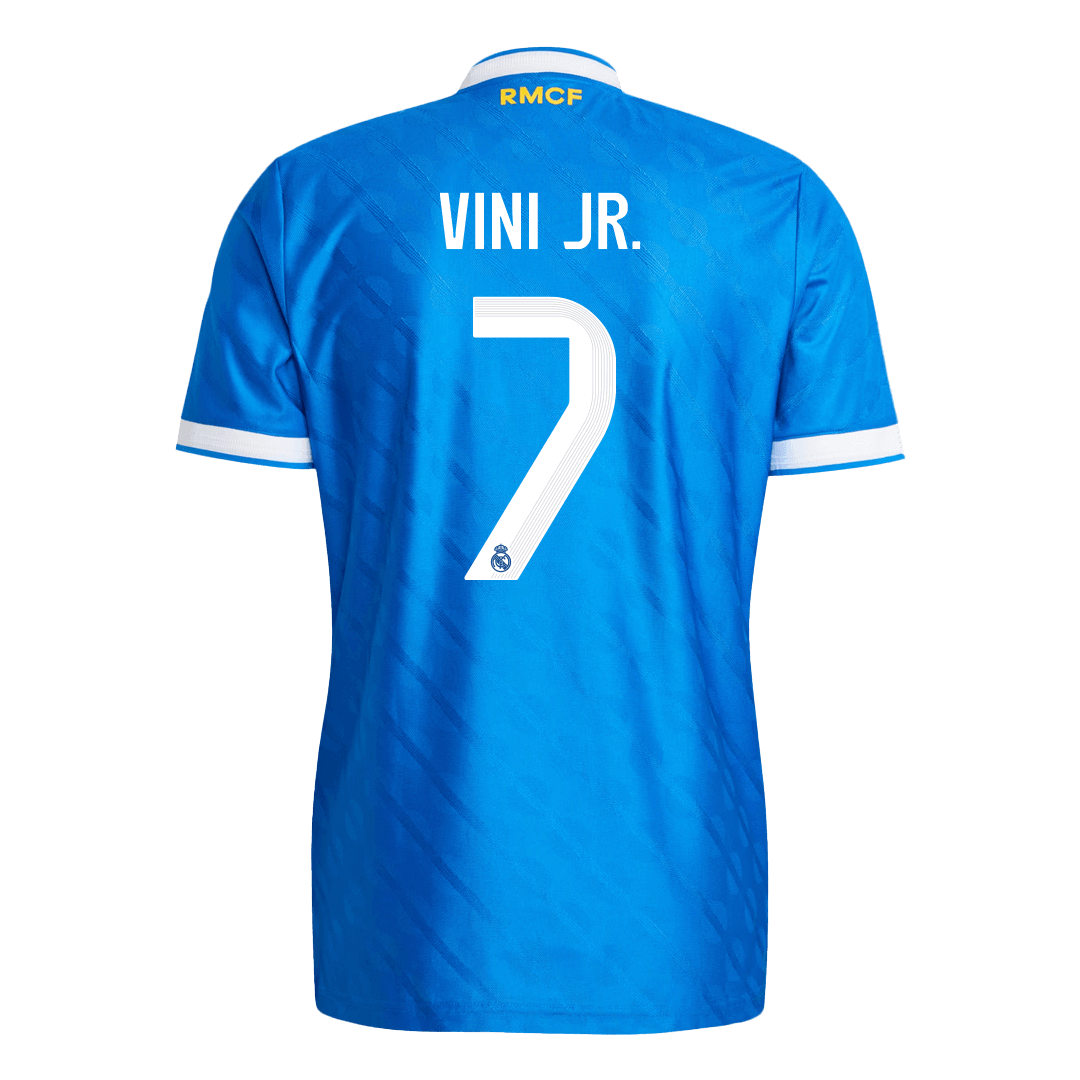 VINI JR. #7 Authentic Real Madrid Third Away Soccer Jersey 2025/26 Blue